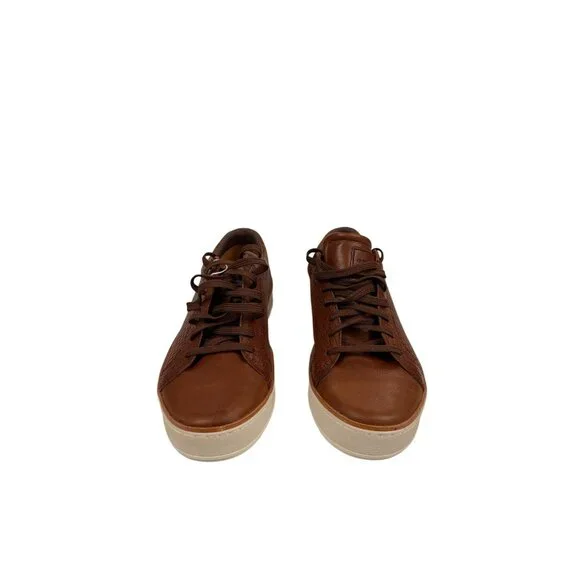 Geox Men's Ariam C Woven PR. Buff Brown Cotto Leather Sneaker U925QC_06R1J Sz 12 - Picture 7 of 11